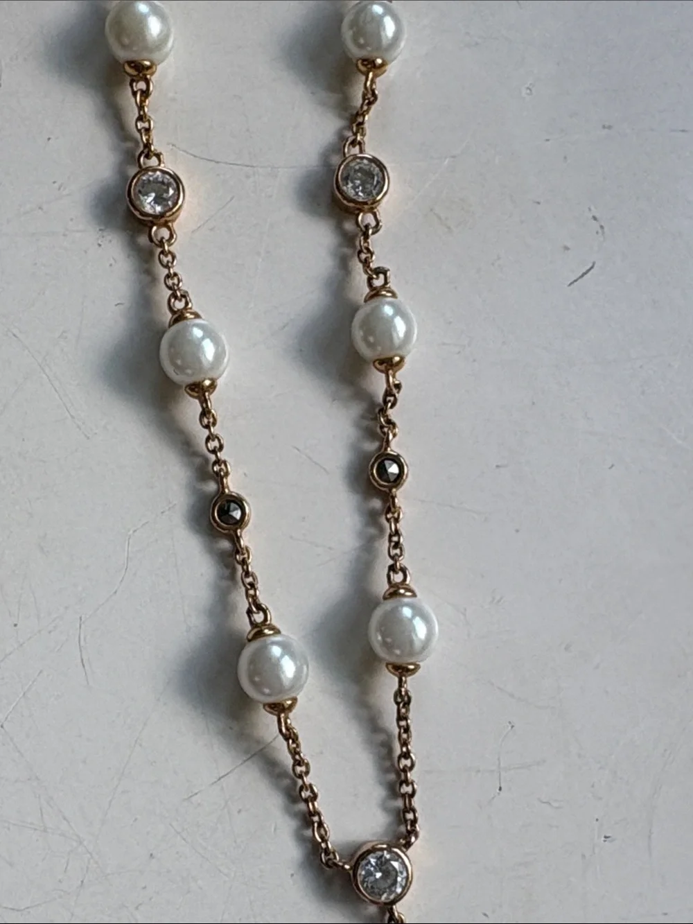 Rare Judith Jack Pearl Drop Y-Necklace in Gold Vermeil over Sterling Silver